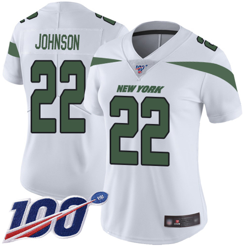 New York Jets Limited White Women Trumaine Johnson Road Jersey NFL Football #22 100th Season Vapor Untouchable
